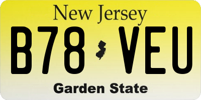 NJ license plate B78VEU