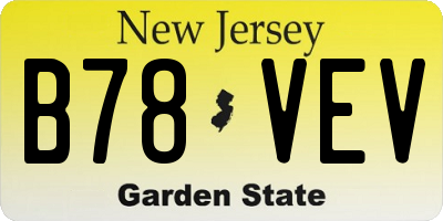 NJ license plate B78VEV