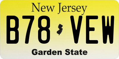 NJ license plate B78VEW