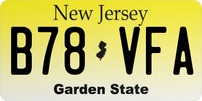 NJ license plate B78VFA