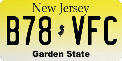 NJ license plate B78VFC