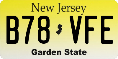 NJ license plate B78VFE