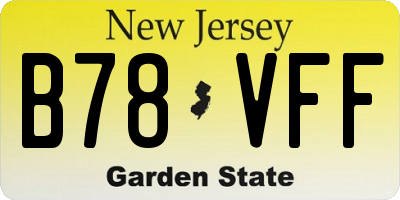 NJ license plate B78VFF