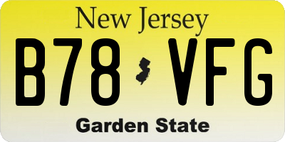 NJ license plate B78VFG
