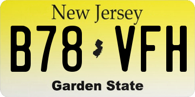 NJ license plate B78VFH