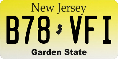 NJ license plate B78VFI