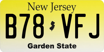NJ license plate B78VFJ