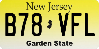 NJ license plate B78VFL