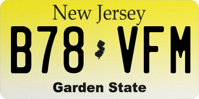 NJ license plate B78VFM