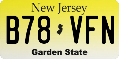 NJ license plate B78VFN