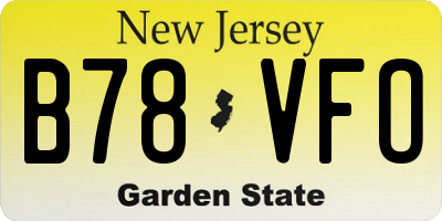 NJ license plate B78VFO