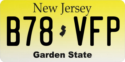 NJ license plate B78VFP