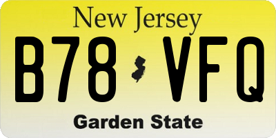 NJ license plate B78VFQ