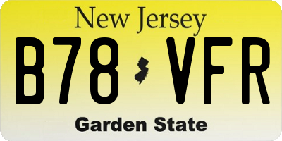 NJ license plate B78VFR