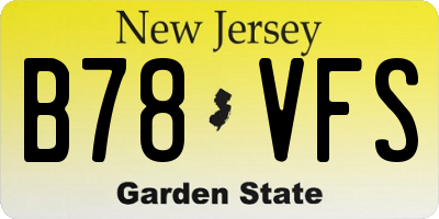 NJ license plate B78VFS