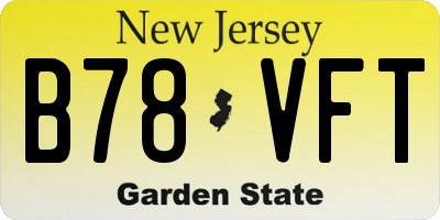NJ license plate B78VFT