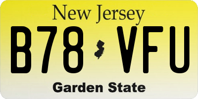 NJ license plate B78VFU