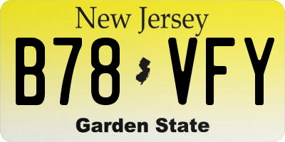 NJ license plate B78VFY