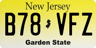 NJ license plate B78VFZ