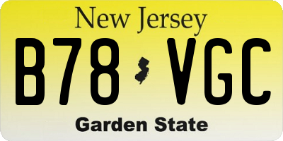 NJ license plate B78VGC