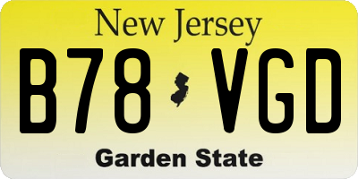 NJ license plate B78VGD