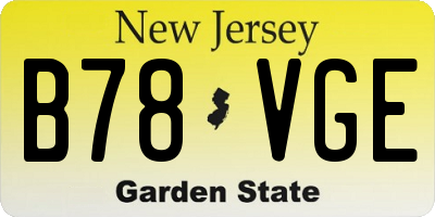 NJ license plate B78VGE