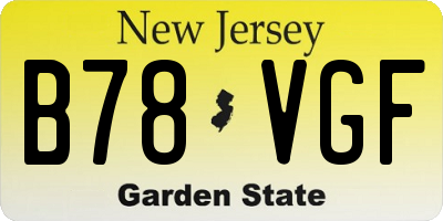 NJ license plate B78VGF