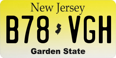 NJ license plate B78VGH
