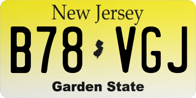 NJ license plate B78VGJ