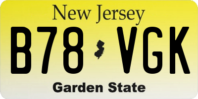 NJ license plate B78VGK