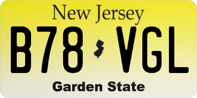 NJ license plate B78VGL
