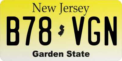 NJ license plate B78VGN
