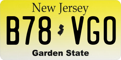 NJ license plate B78VGO