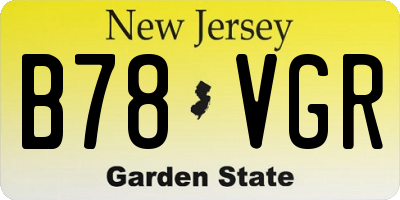 NJ license plate B78VGR