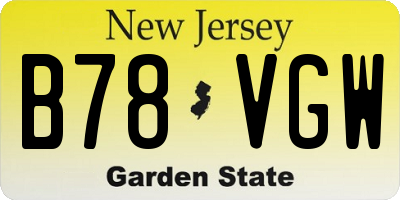 NJ license plate B78VGW