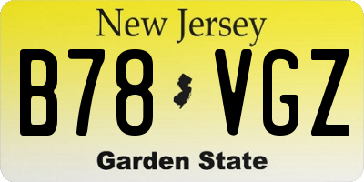 NJ license plate B78VGZ