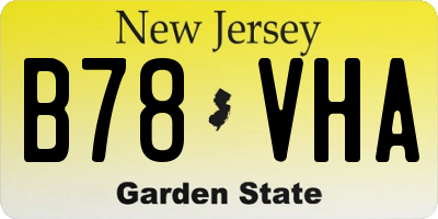 NJ license plate B78VHA