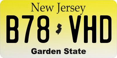 NJ license plate B78VHD