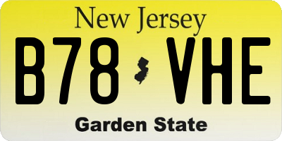 NJ license plate B78VHE
