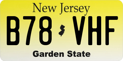 NJ license plate B78VHF