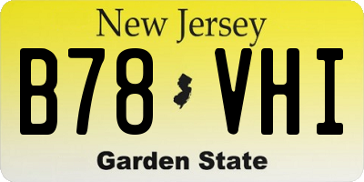 NJ license plate B78VHI