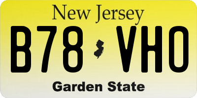 NJ license plate B78VHO