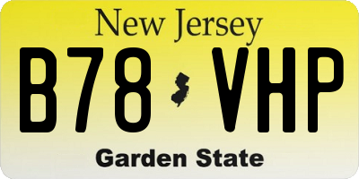 NJ license plate B78VHP