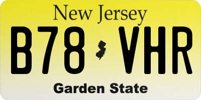 NJ license plate B78VHR