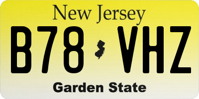 NJ license plate B78VHZ