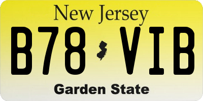 NJ license plate B78VIB