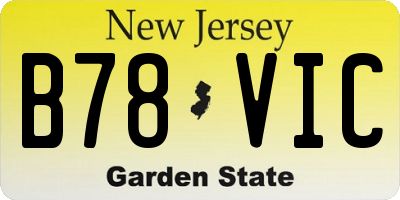NJ license plate B78VIC