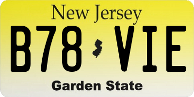 NJ license plate B78VIE