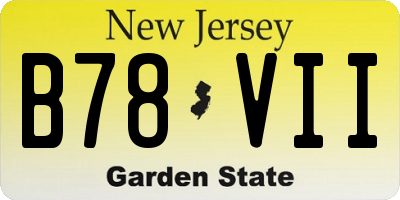 NJ license plate B78VII