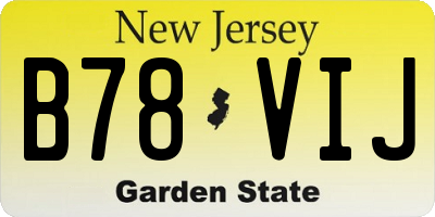 NJ license plate B78VIJ